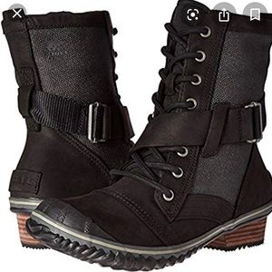 Sorel slimboot lace. Black/dark grey. Sold out